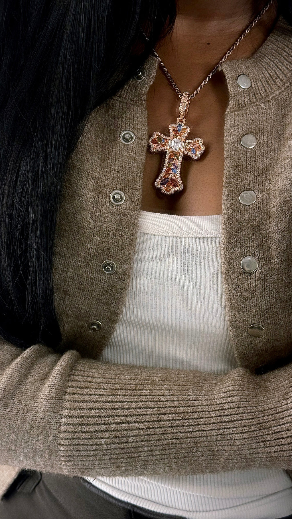 Chrome Cross Pendant