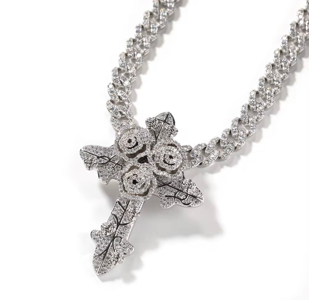 Rosé Croix Pendant