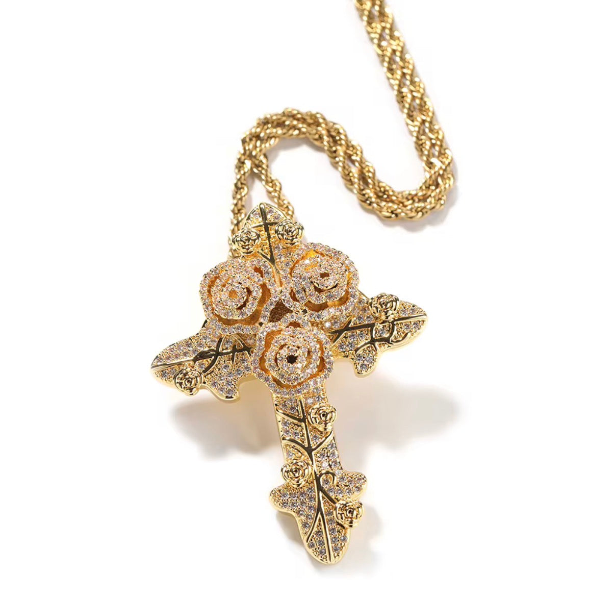 Rosé Croix Pendant