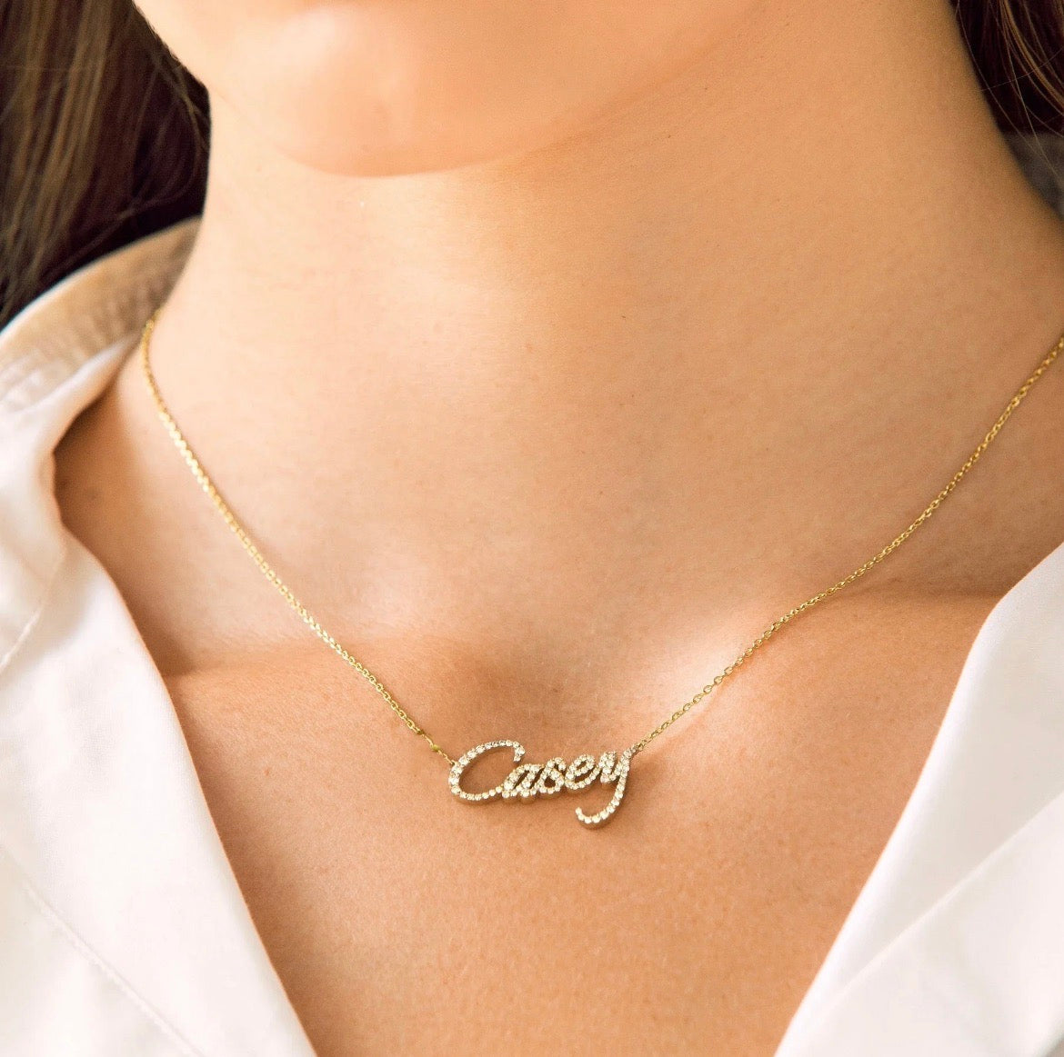 Cursive Name Chain VVS