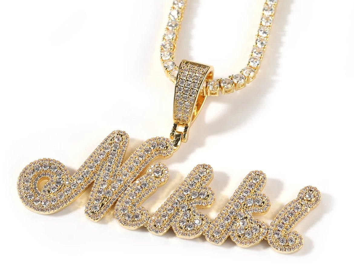 Smaller Brush Name Letter Necklace